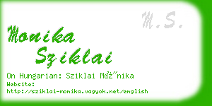 monika sziklai business card